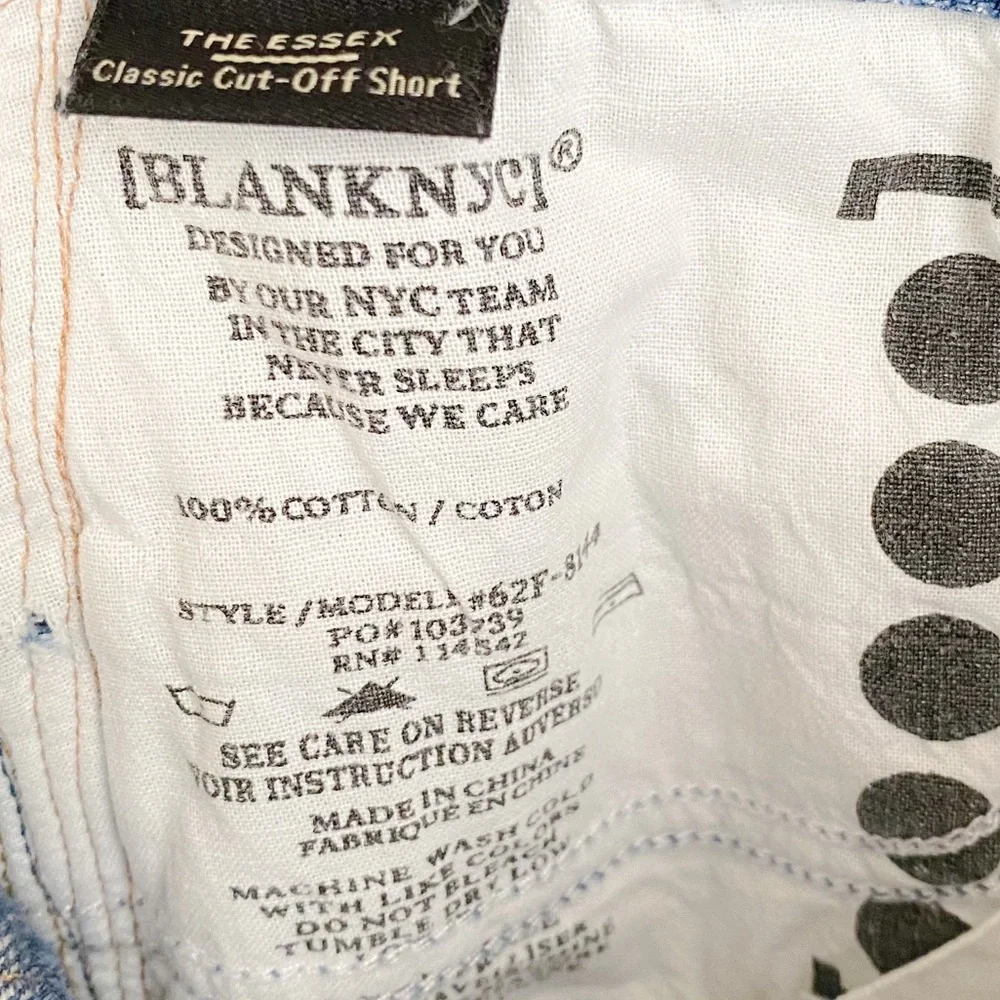 Blank NYC The Essex Classic Cut Off Mean Street Denim Distressed Shorts Size‎ 25
